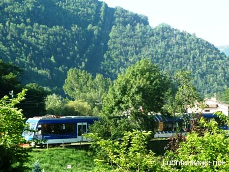 Tren de cremallera en Ribes de Freser, Girona.